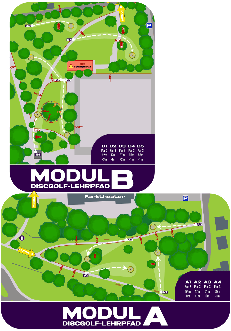 Discgolf Lehrpfad (1) Discgolf Parcours Iserlohn - Discgolf Lehrpfad Modul A und B
